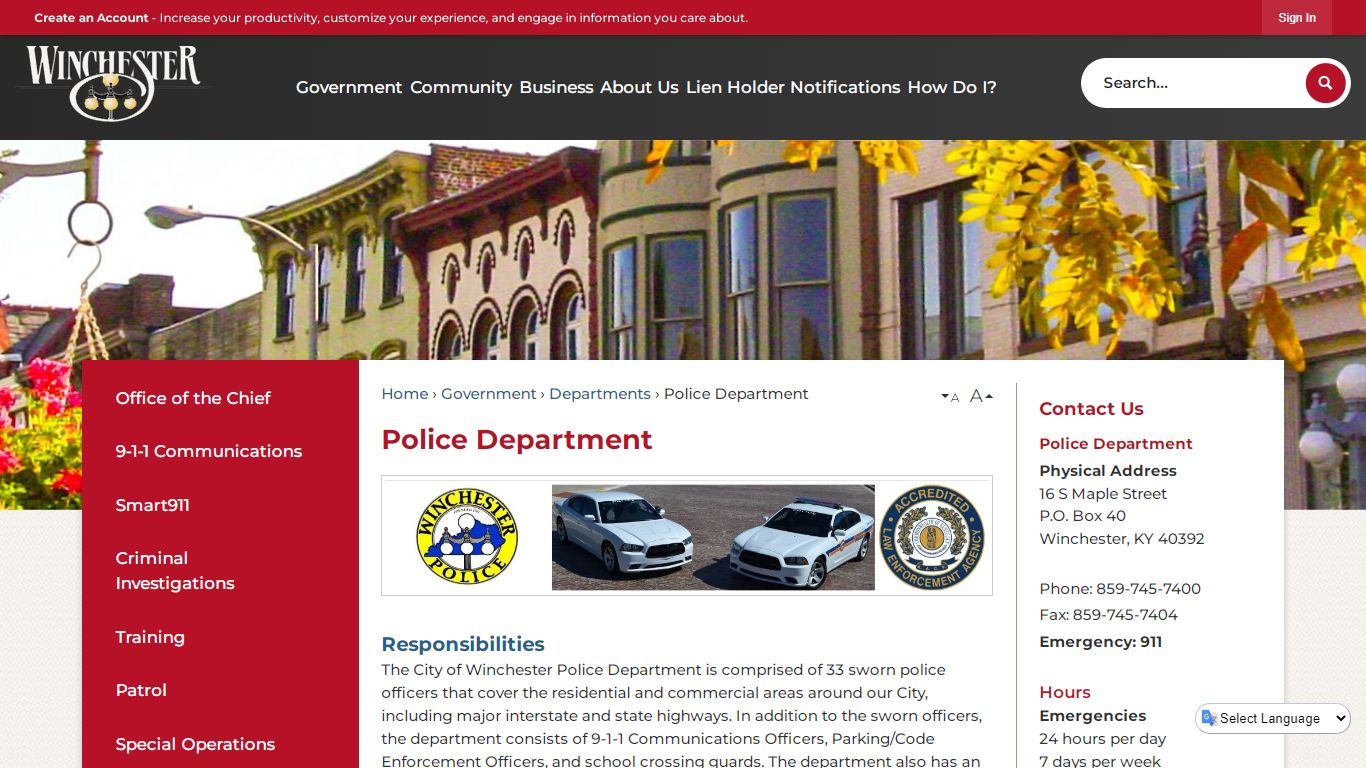 Police Department | Winchester, KY - Official Website